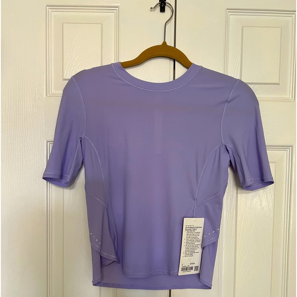 Lululemon UV-protection Fold Over Running Shirt Size 2 New w Tags
